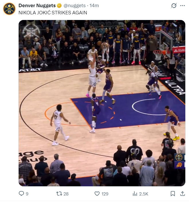 约基奇准绝杀创历史三双纪录 掘金逆转太阳